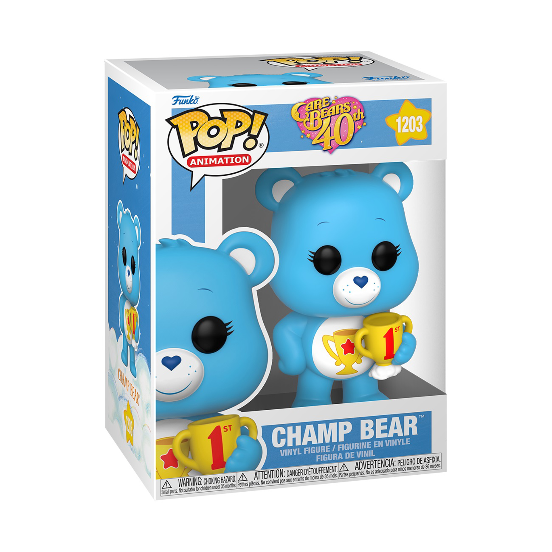 Funko Pop! Animation: Care Bears 40th Anniversary - Champ Bear (with Flocked Chase) - flash vidéo