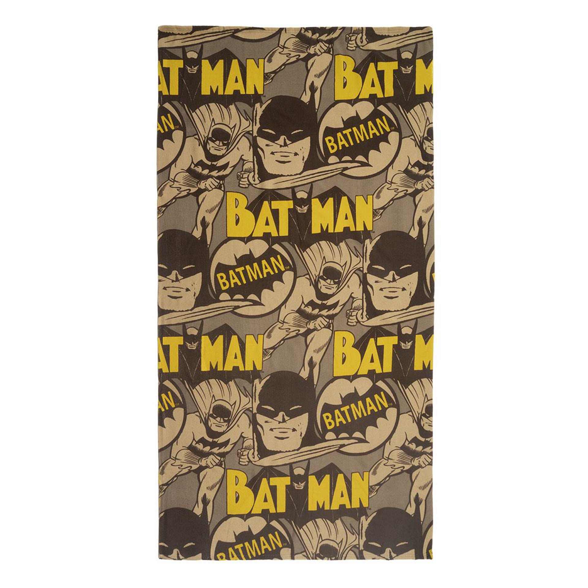 DC Comics - Serviette de bain Le Batman originel noire et jaune en polyester - flash vidéo