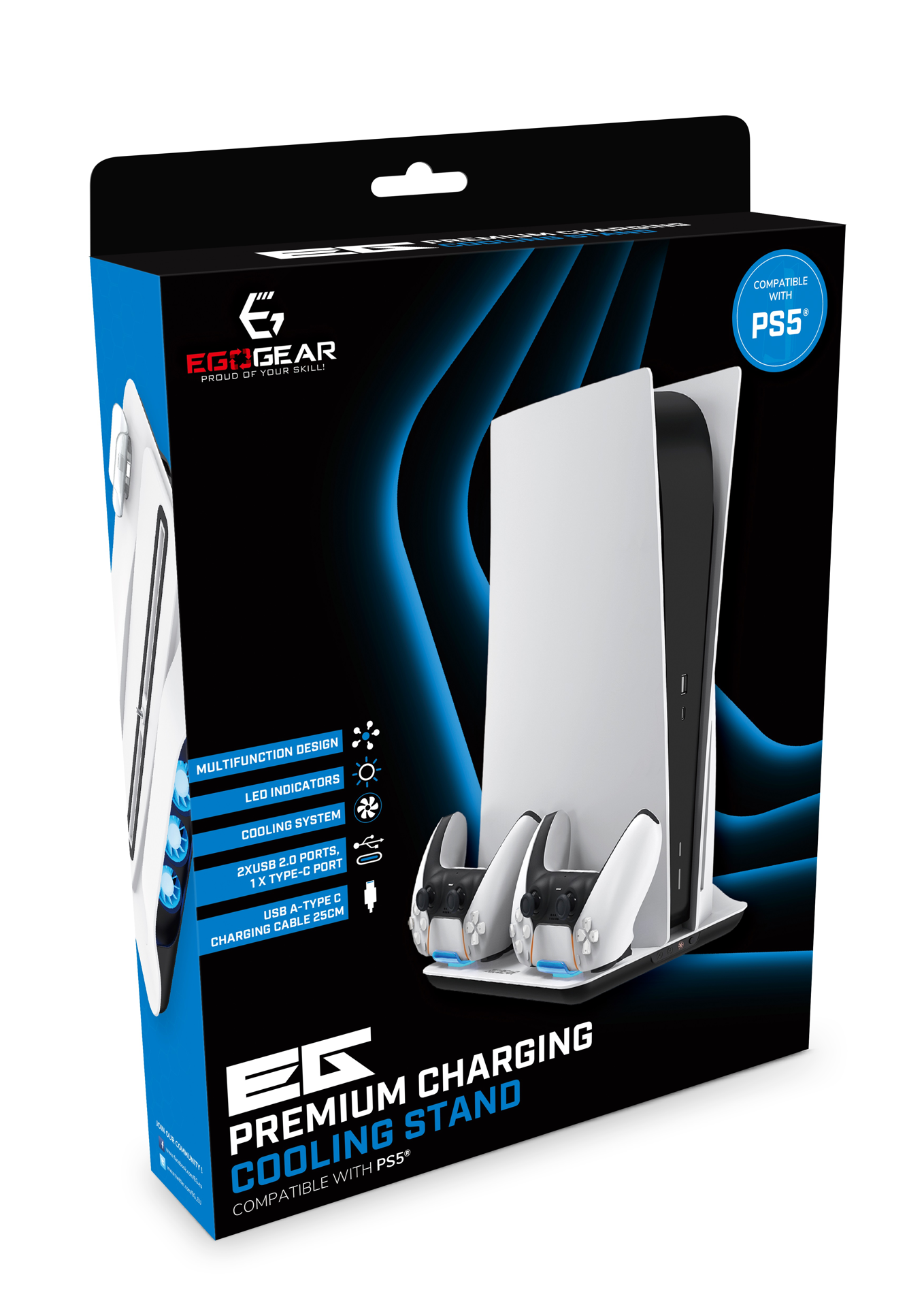 EgoGear - Support de charge et de refroidissement premium SCC5 pour PlayStation 5