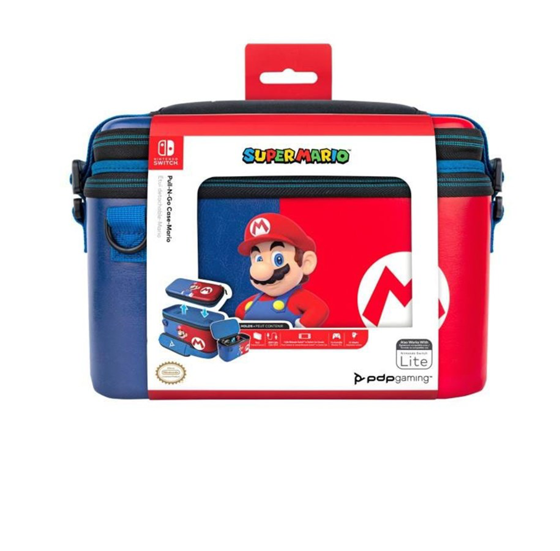 PDP - Sacoche Pull-N-Go Power Pose Mario pour Nintendo Switch, Switch Lite & Switch OLED