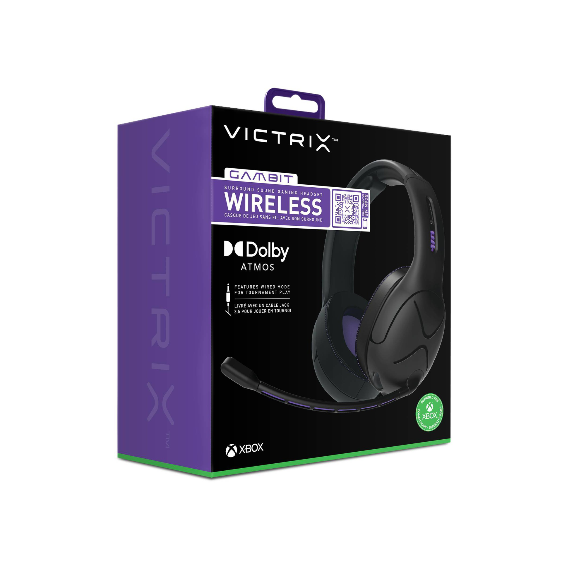 Victrix - Casque de jeu sans fil Gambit pour Xbox Series X|S, Xbox One et Windows 10 - flash vidéo
