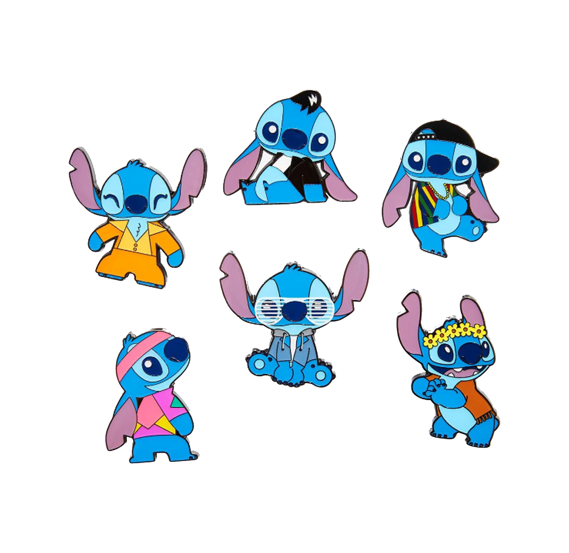 Loungefly: Disney - Lilo & Stitch Different Era Blind Box Enamel Pins Set - flash vidéo