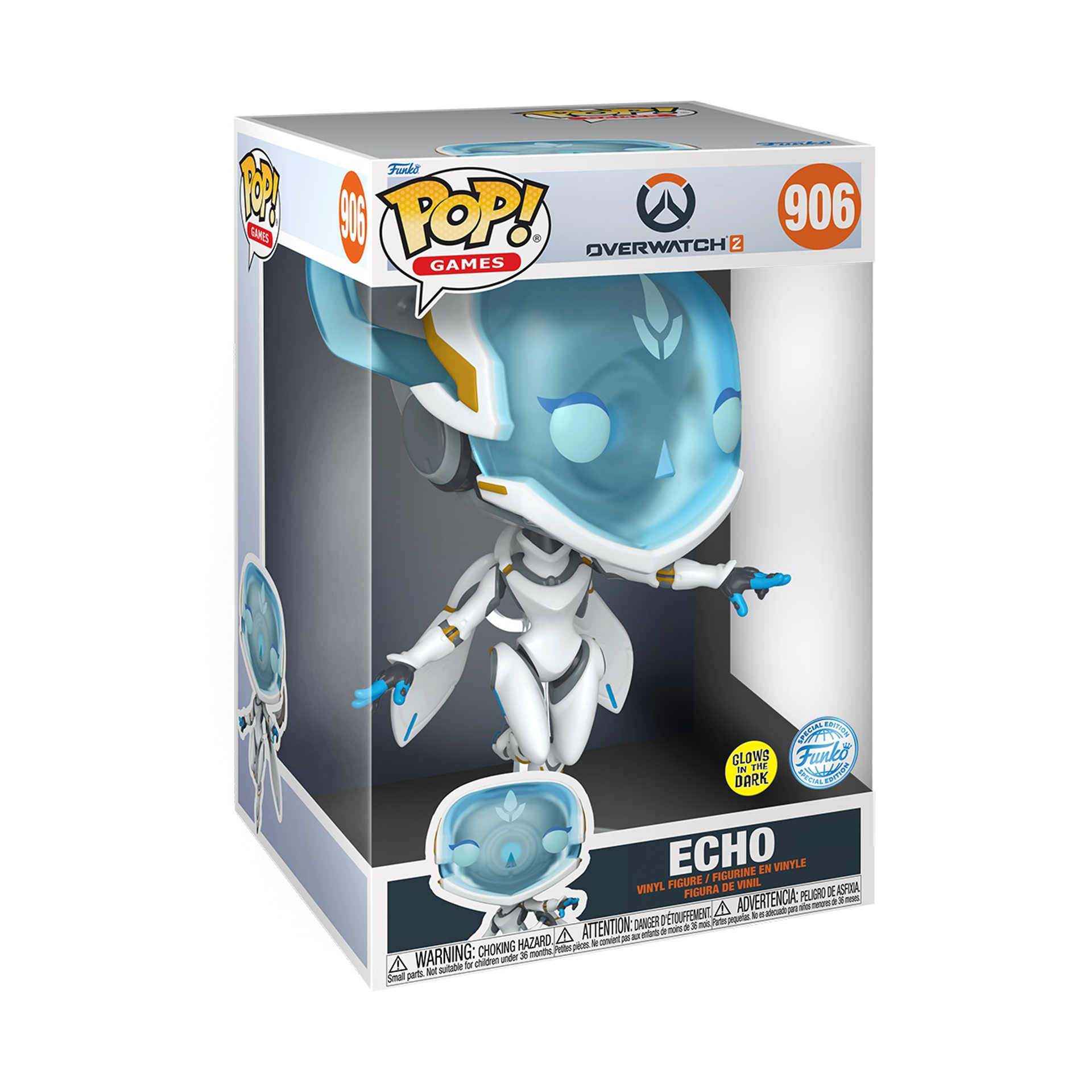 Funko Pop! Jumbo: Overwatch 2 - Echo (Glow in the Dark) 10" Super Sized Pop! - flash vidéo