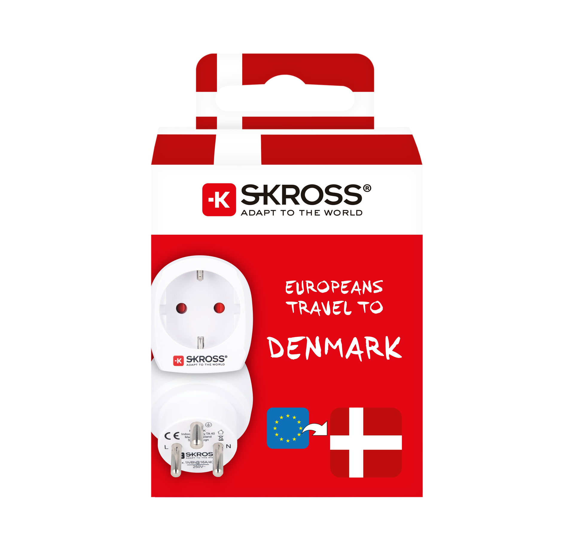 SKROSS - Adapter Europe to Denmark