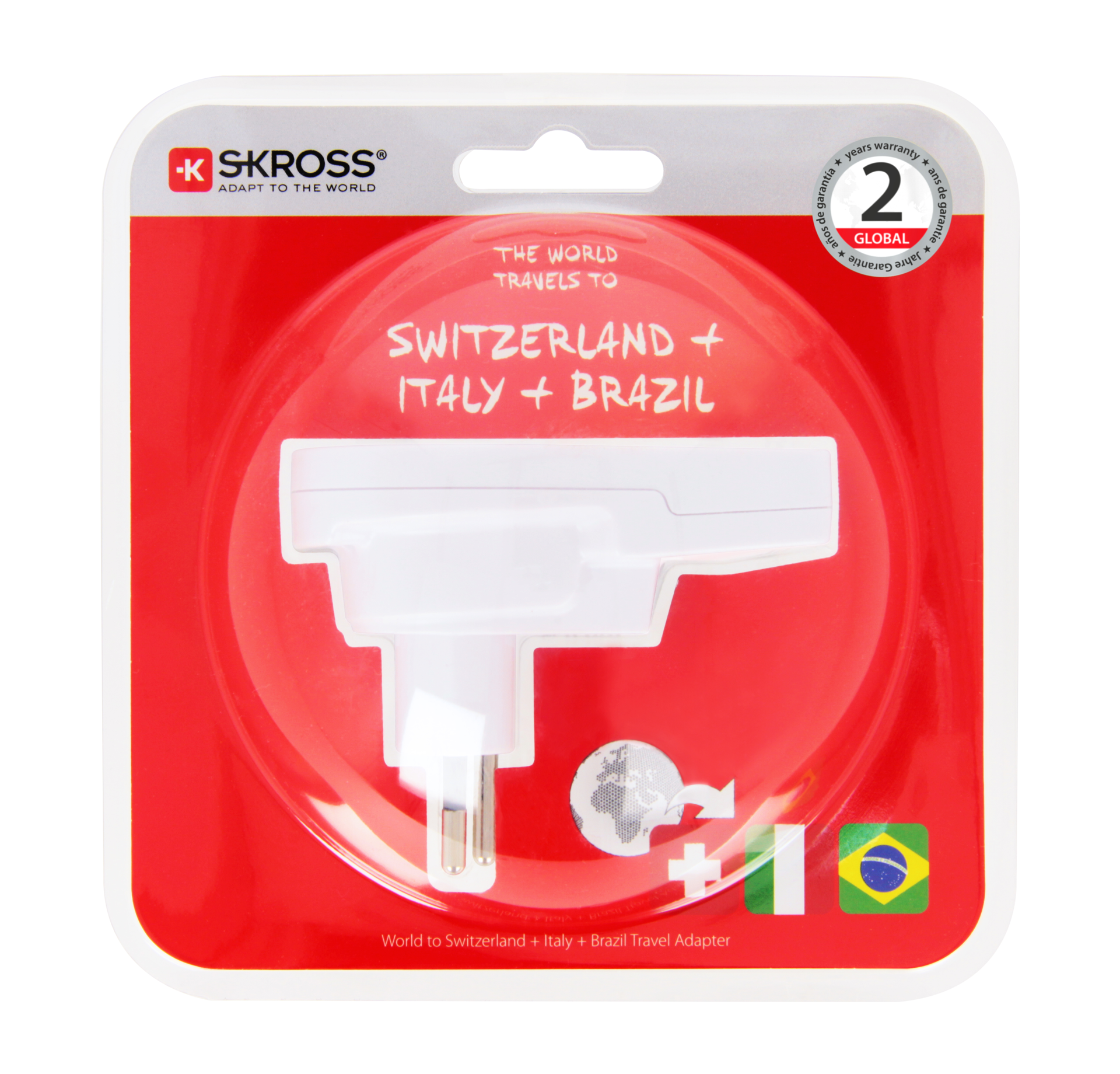 SKROSS - Travel Adapter World to Swiss+Italy+Brazil
