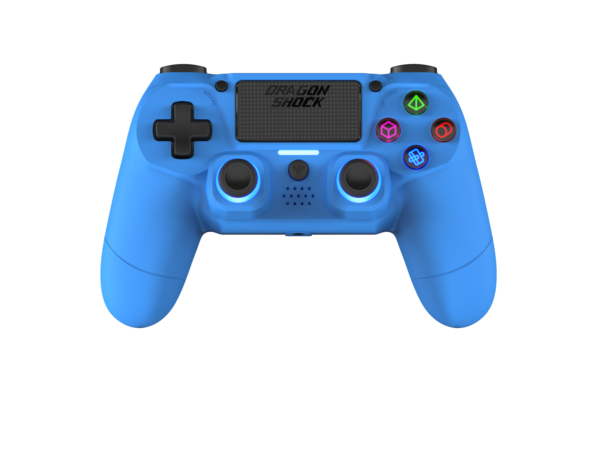 DragonShock - Manette sans fil Bluetooth MIZAR Bleue pour PS4, PC et Mobile