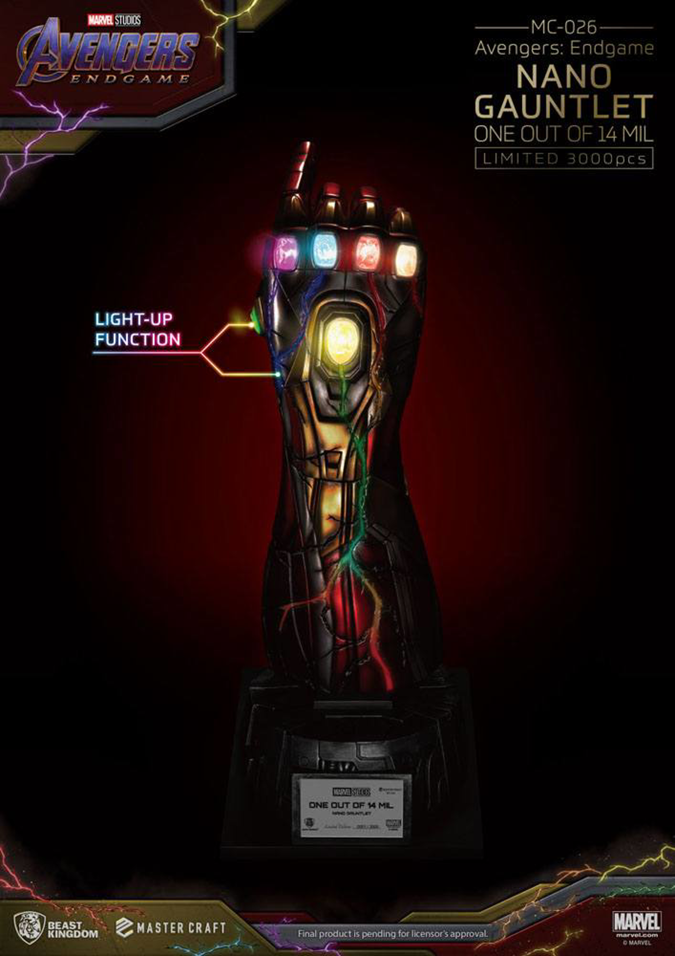 Marvel - MC-026 - Avengers : Endgame - Nano Gauntlet 1/14000605 Master Craft - flash vidéo