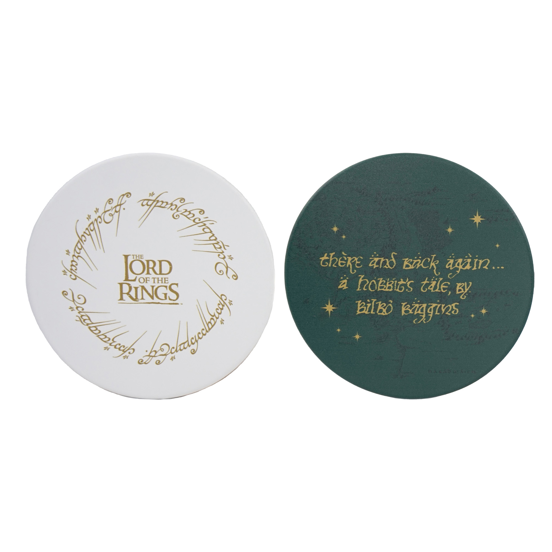 Le Seigneur des anneaux - Ensemble de deux sous-verres en céramique "L’Anneau unique" et "Histoire d'un aller et retour..." - flash vidéo