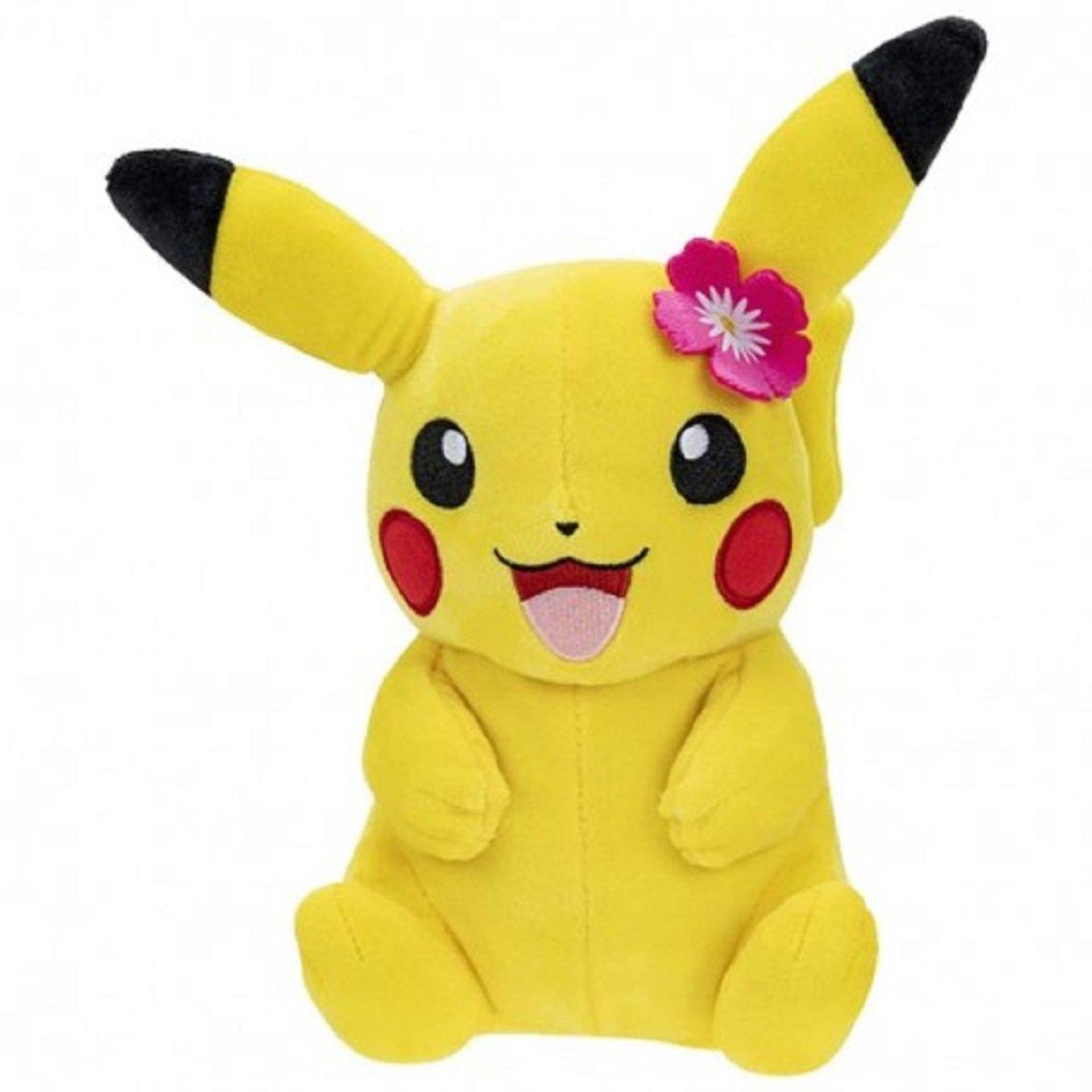 Pokémon - Peluche Pikachu avec une fleur rouge 20cm