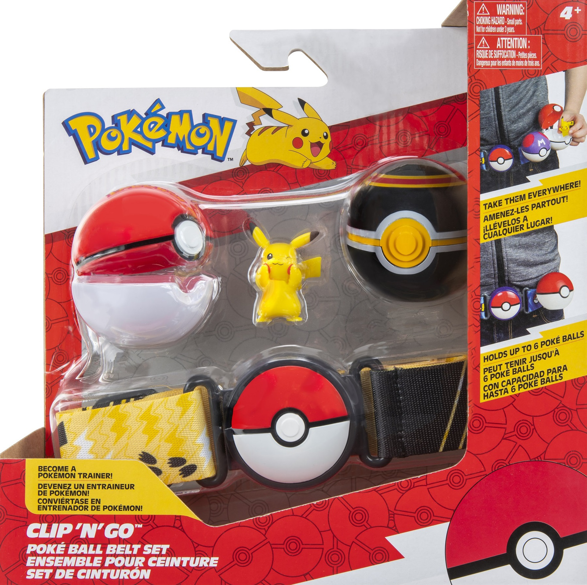 Pokémon - Ensemble pour ceinture Clip 'N' Go Poké Ball, Luxe Ball et Pikachu