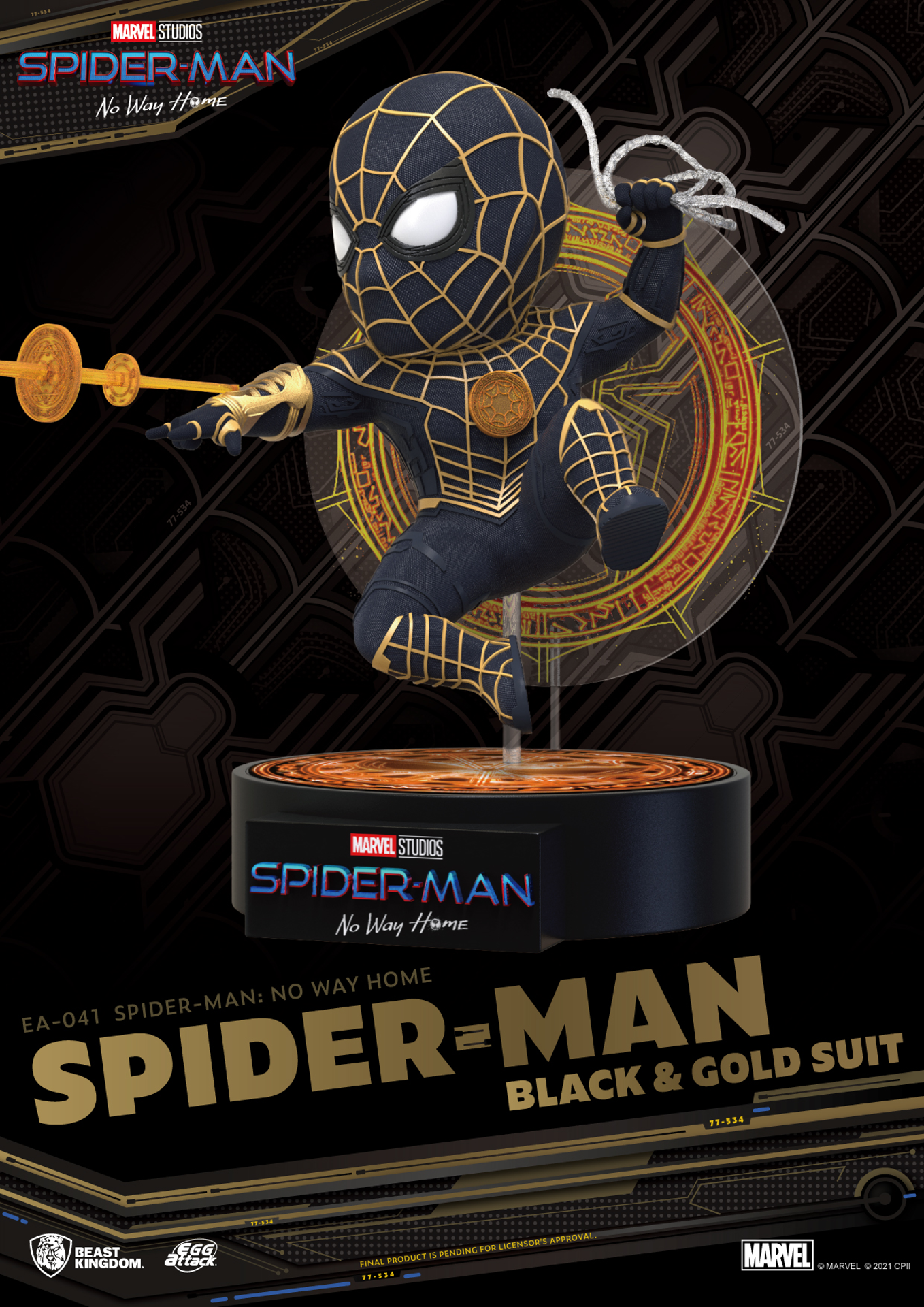 Marvel - EA-041 - Spider-Man: No Way Home - Spider-Man Costume Noir et Doré - flash vidéo
