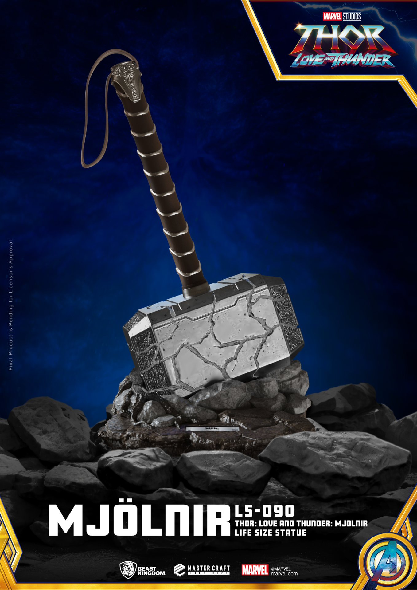 Marvel - LS-090 - Thor : Love and Thunder - Mjolnir Statue Taille Réelle - flash vidéo