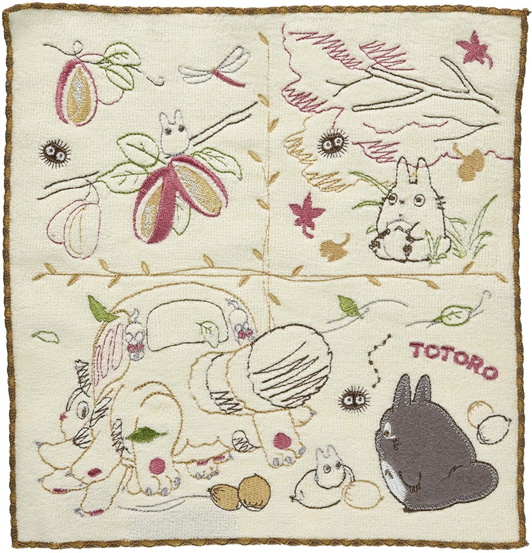Ghibli - Mon voisin Totoro - Essuie-mains brodé Couleurs d'automne 25x25cm - flash vidéo