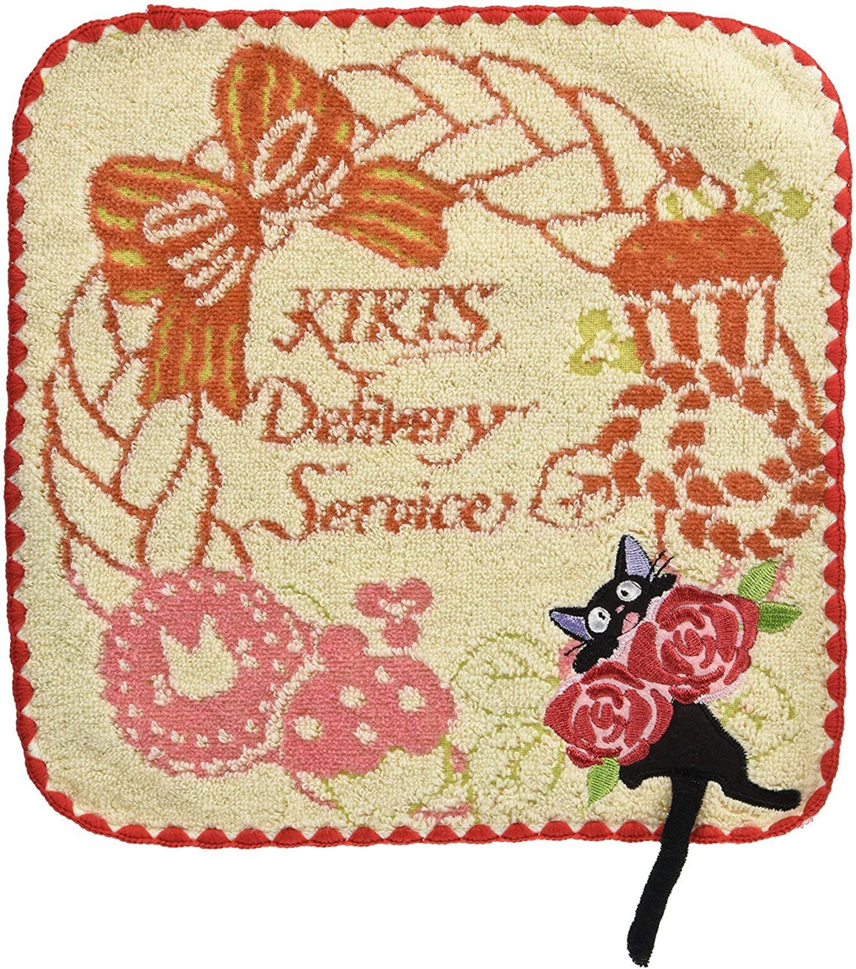 Ghibli - Kiki la petite sorcière - Essuie-mains brodé Couronne de sucreries 25x25cm - flash vidéo