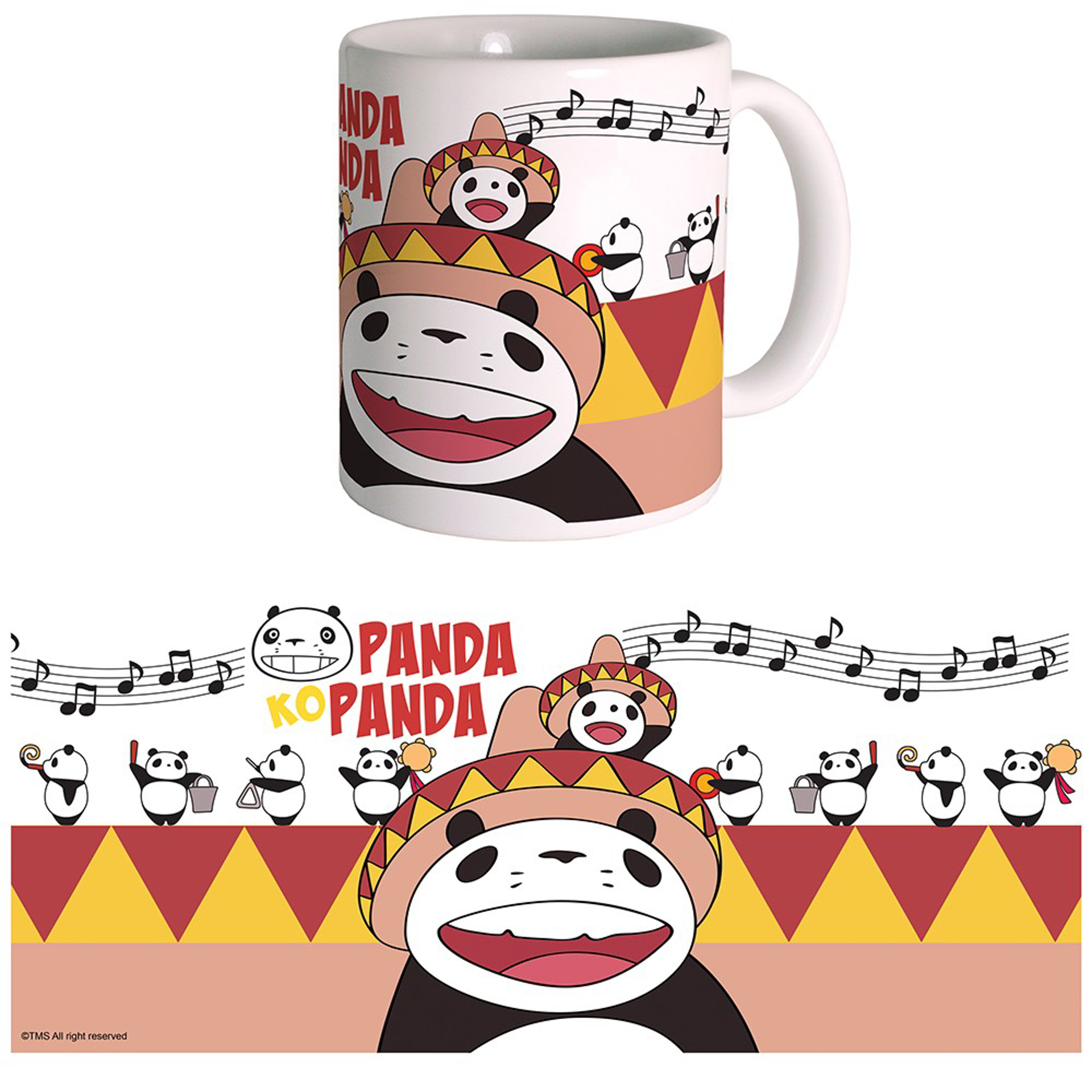 Panda Petit Panda - Mug classique Notes de musique 340 ml
