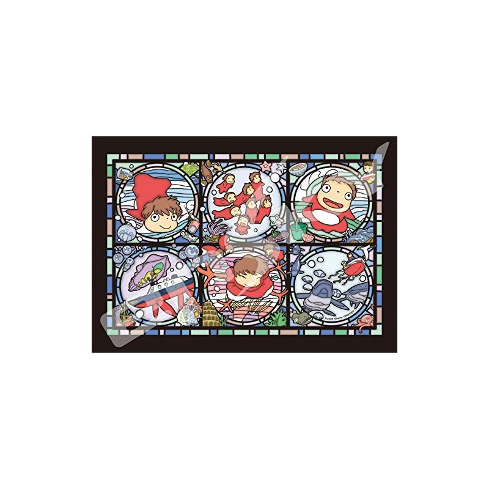 Ghibli - Ponyo sur la falaise - Puzzle effet vitrail Ponyos 208pcs - flash vidéo