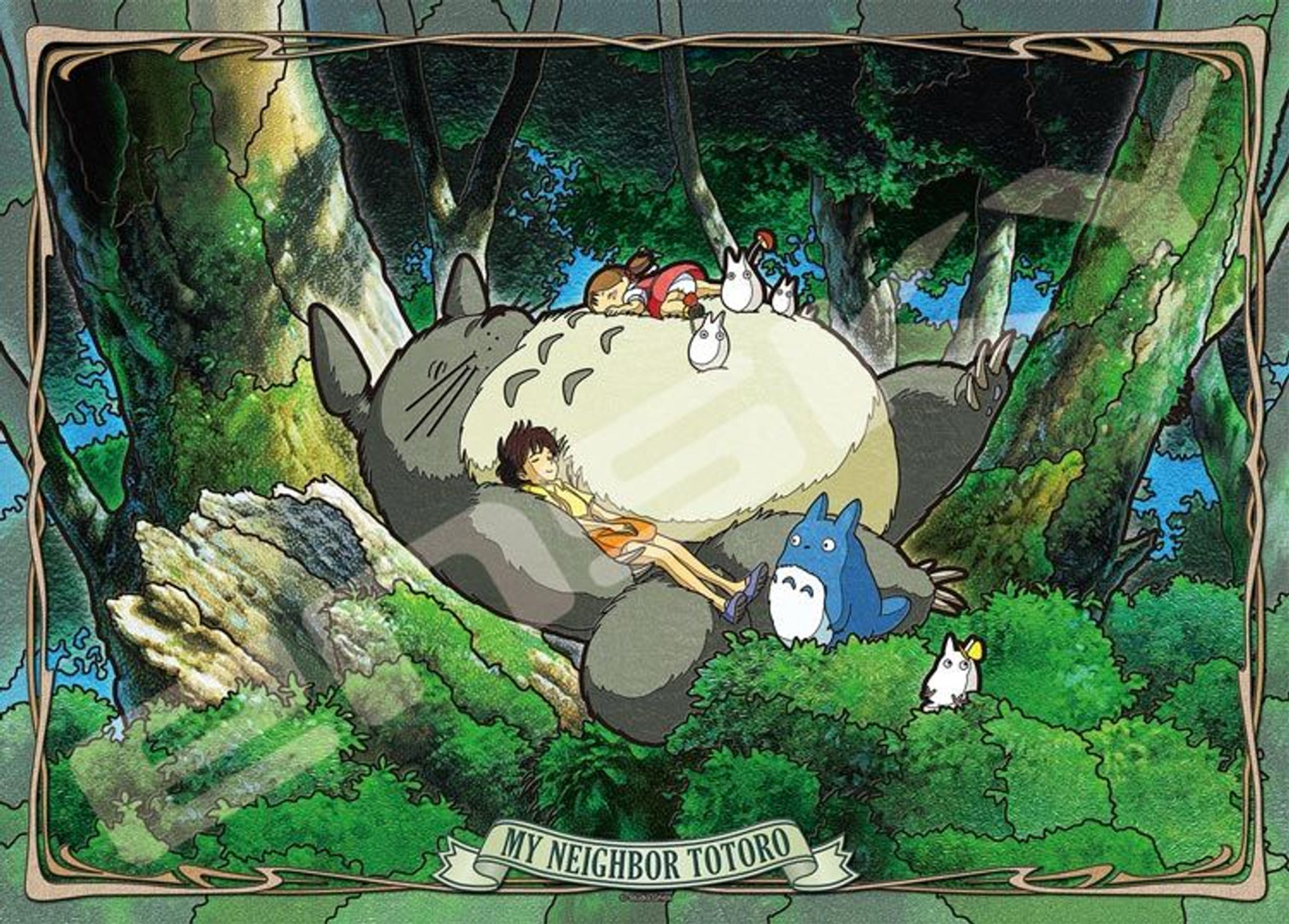 Ghibli - Mon voisin Totoro - Puzzle effet vitrail Sieste 208pcs - flash vidéo