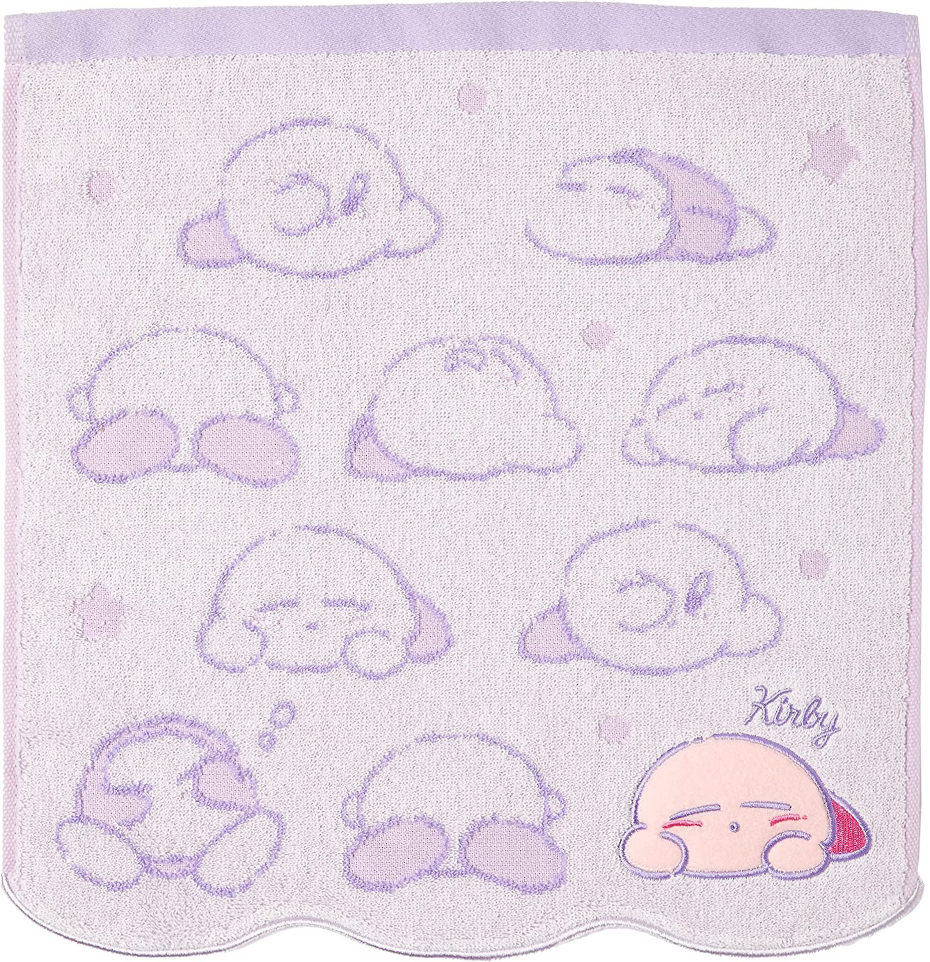 Nintendo - Kirby - Serviette brodée Kirby qui dort 34x36cm - flash vidéo