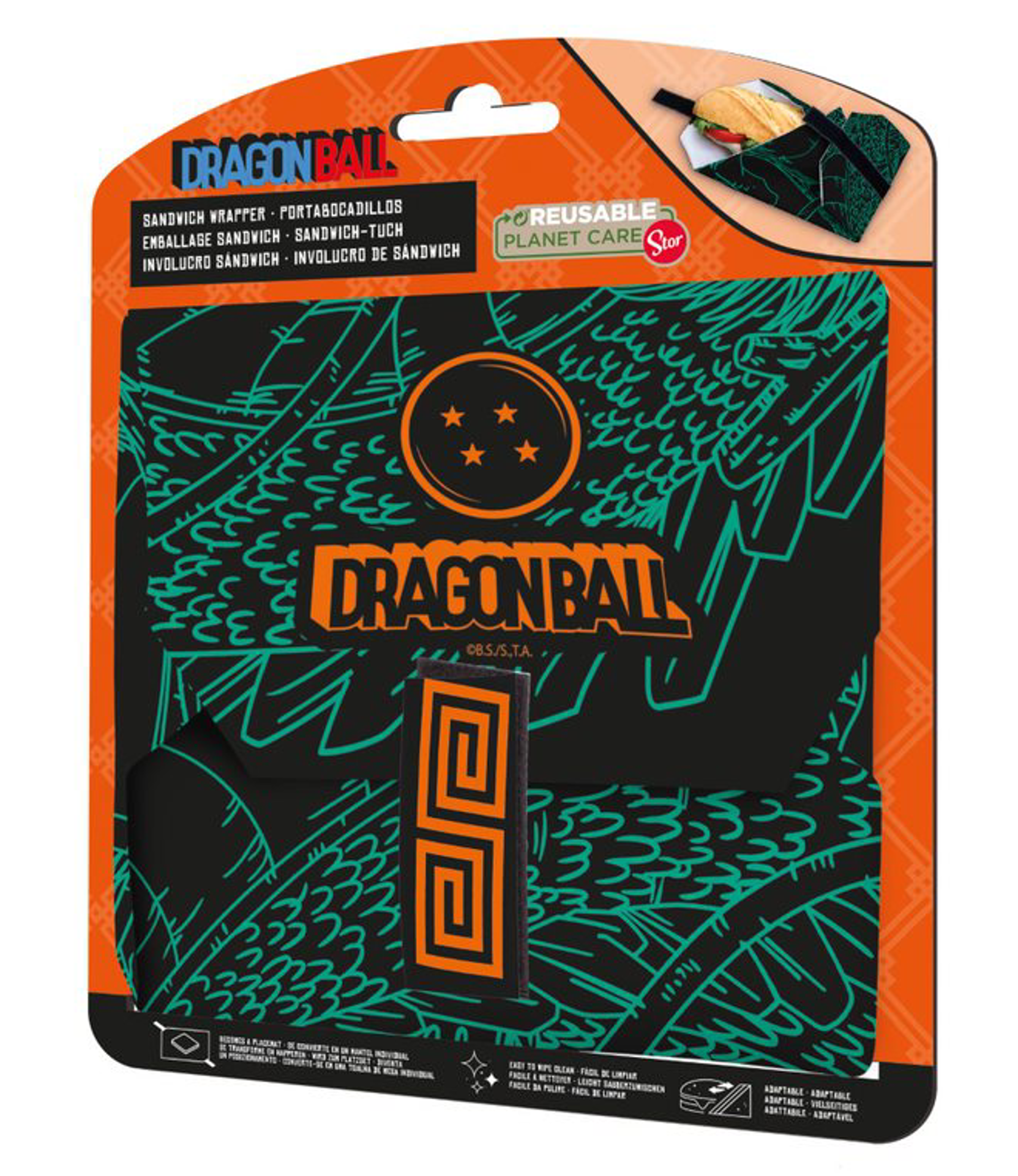 Stor Young Adult - Dragon Ball - Emballage pour Sandwich Réutilisable - Shenron - flash vidéo