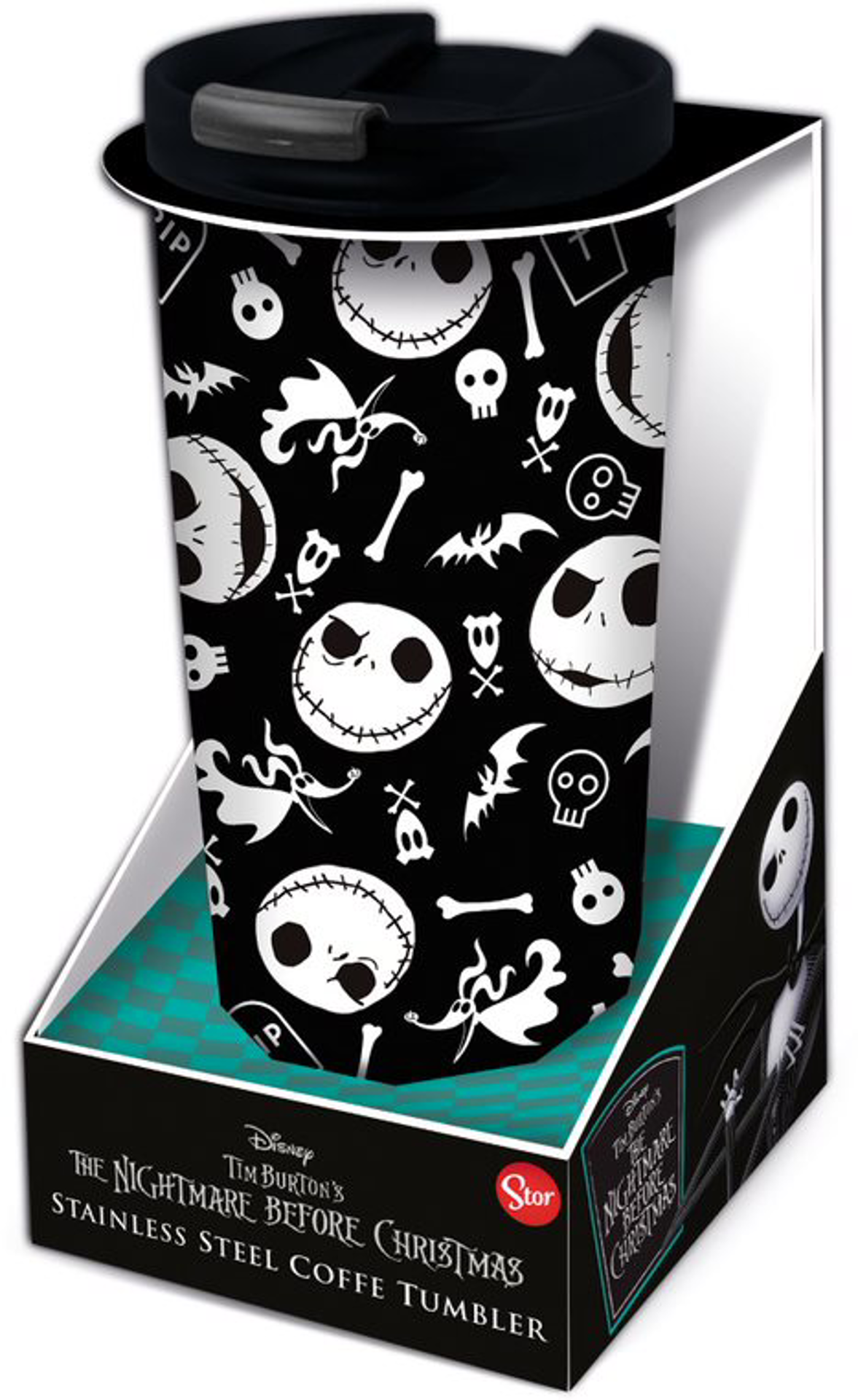 Stor Young Adult - Disney - Mug de voyage isotherme inoxidable en métal L'Étrange Noël de monsieur Jack - 425 ML - flash vidéo