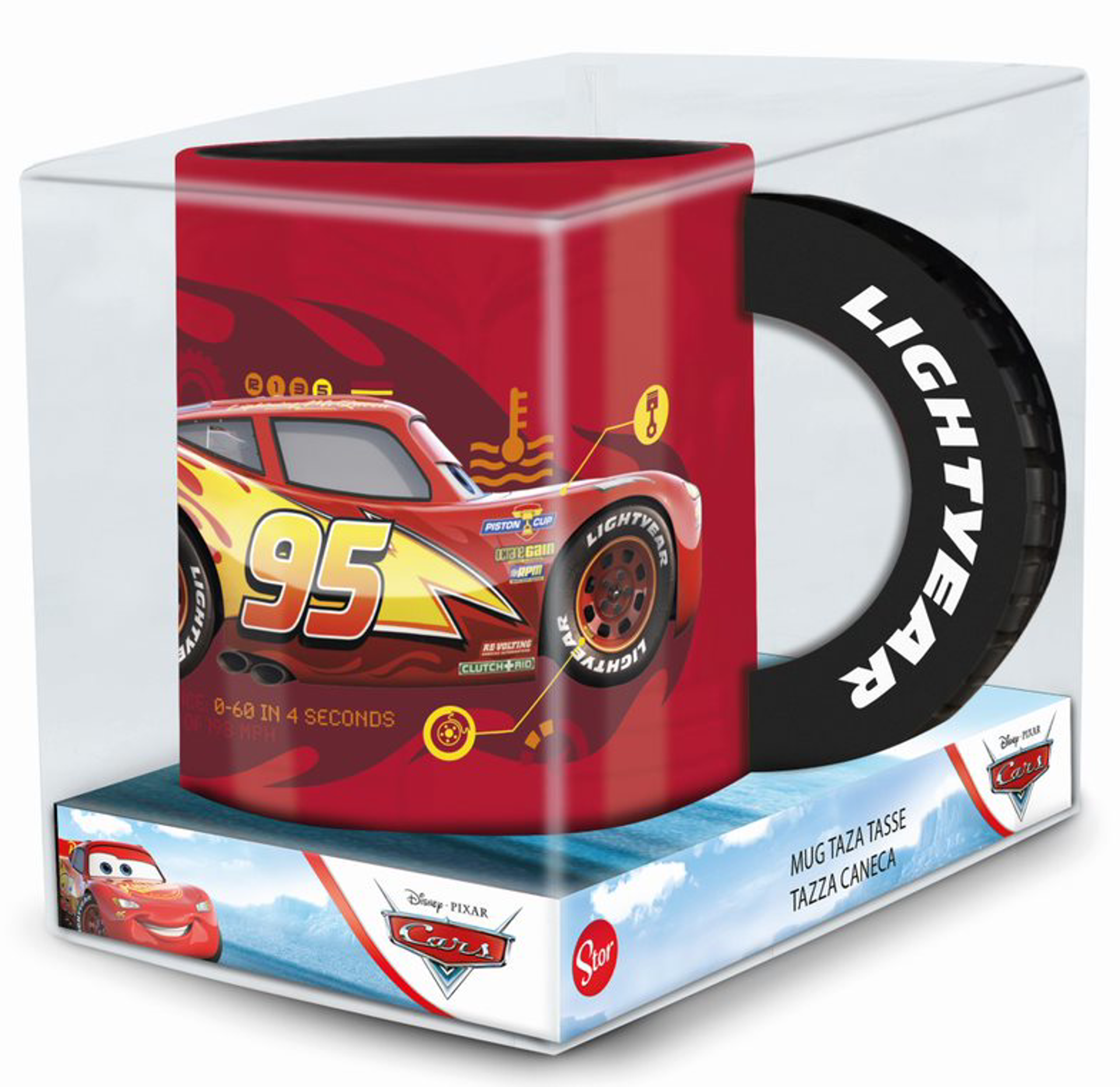 Stor Young Adult - Disney : Cars - Mug 3D en Dolomite - Flash McQueen - 355 ML - flash vidéo