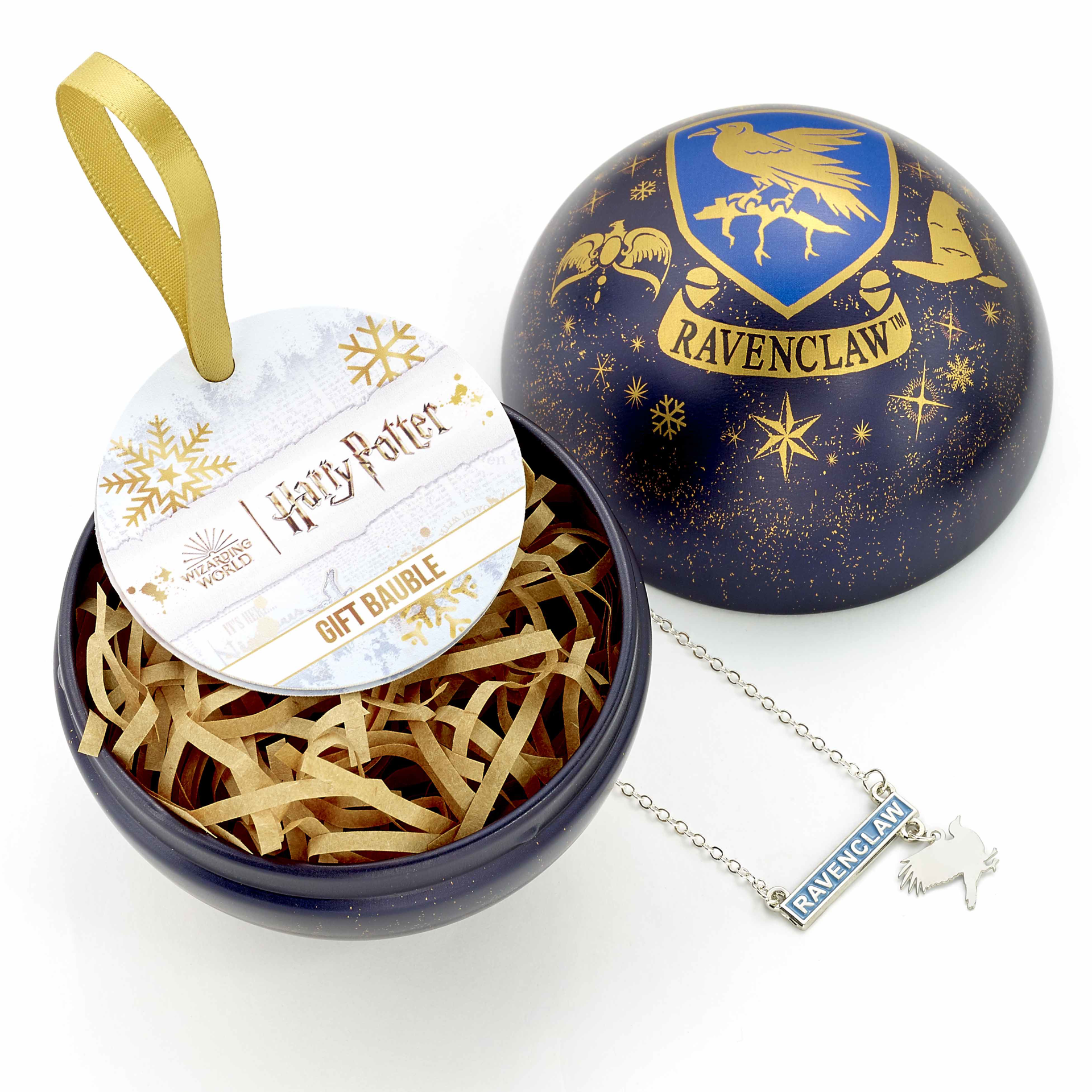 Harry Potter - Boule de Noël Serdaigle avec collier de la maison