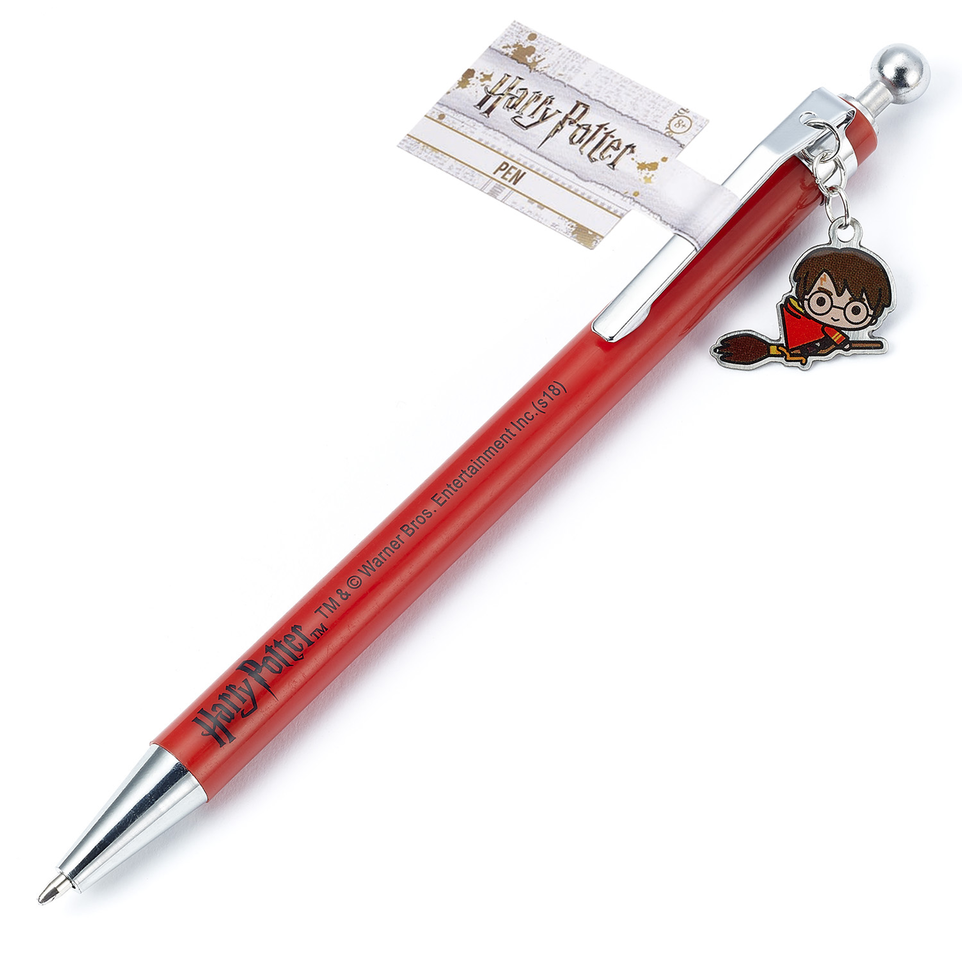 Harry Potter - Stylo à bille avec breloque Harry Chibi sur son balai - flash vidéo