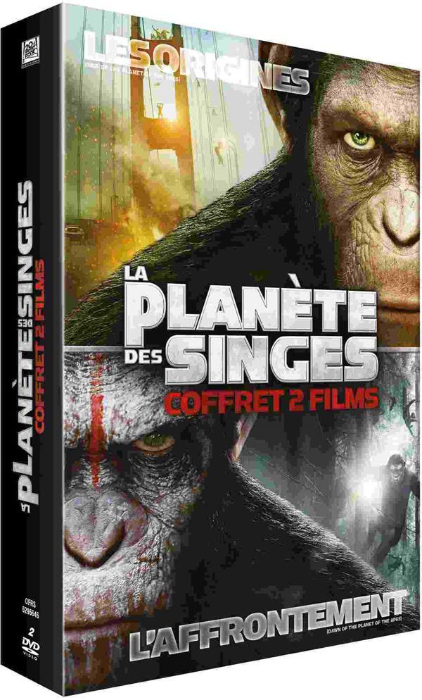 Coffret La Planète Des Singes : Les Origines L'affrontement [DVD] - flash vidéo