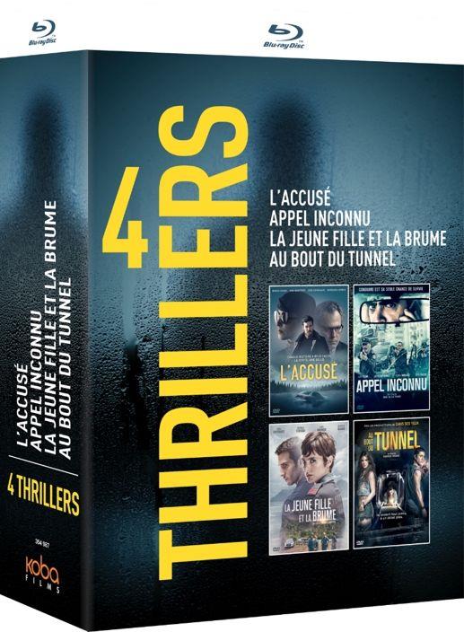 4 Thrillers : L'Accusé + Appel inconnu + La Jeune fille et la brume + Au bout du tunnel [Blu-ray] - flash vidéo