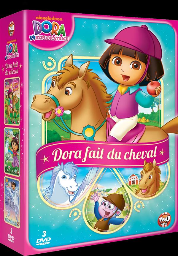Coffret Dora : Dora Fait Du Poney Dora Et La Forêt Enchantée Dora Sauve La Pincesse Des Neiges [DVD] - flash vidéo