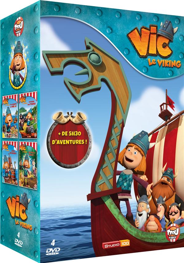 Coffret Vic Le Viking : à La Conquête Du Trésor A L'attaque Des Pirates Grand Voyageur Cap Sur La Magie [DVD] - flash vidéo