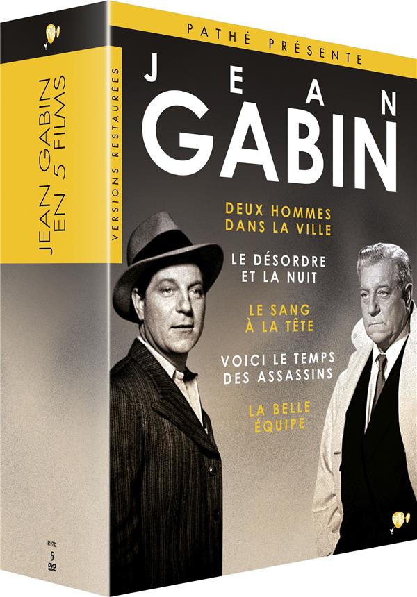 Jean Gabin - Coffret : La Belle Équipe - Voici le temps des assassins + Le Sang à la tête + Le Désordre et la nuit + Deux hommes dans la ville [DVD] - flash vidéo