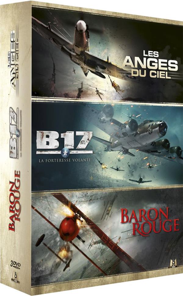 Coffret Combats Aériens 3 Films : Les Anges Du Ciel B17, La Forteresse Volante Baron Rouge [DVD] - flash vidéo