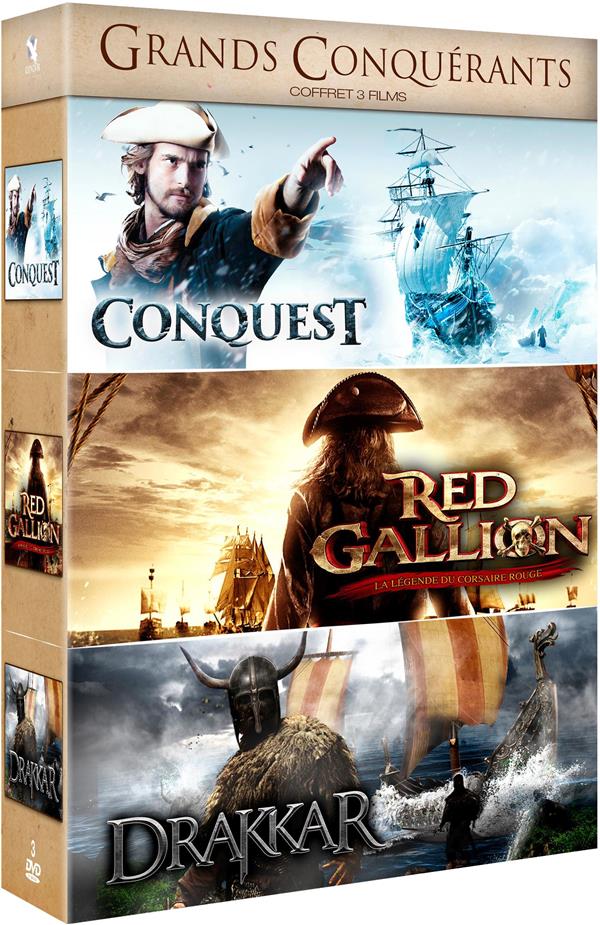 Coffret Grands Conquérants 3 Films : Conquest Red Gallion Drakkar [DVD] - flash vidéo