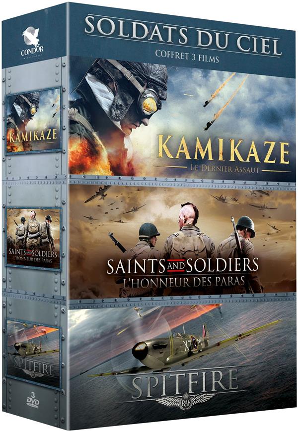 Coffrets Soldats Du Ciel 3 Films : Kamikaze, Le Dernier Assaut Spitfire Saints And Soldiers 2, L'honneur Des Paras [DVD] - flash vidéo
