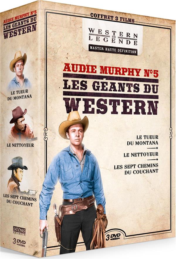 Audie Murphy n° 5 - Les Géants du Western : Le tueur du Montana + Le nettoyeur + Les sept chemins du couchant [DVD] - flash vidéo