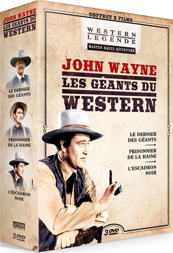 John Wayne - Les Géants du Western : Le Dernier des géants + Prisonnier de la haine + L'Escadron noir [DVD] - flash vidéo