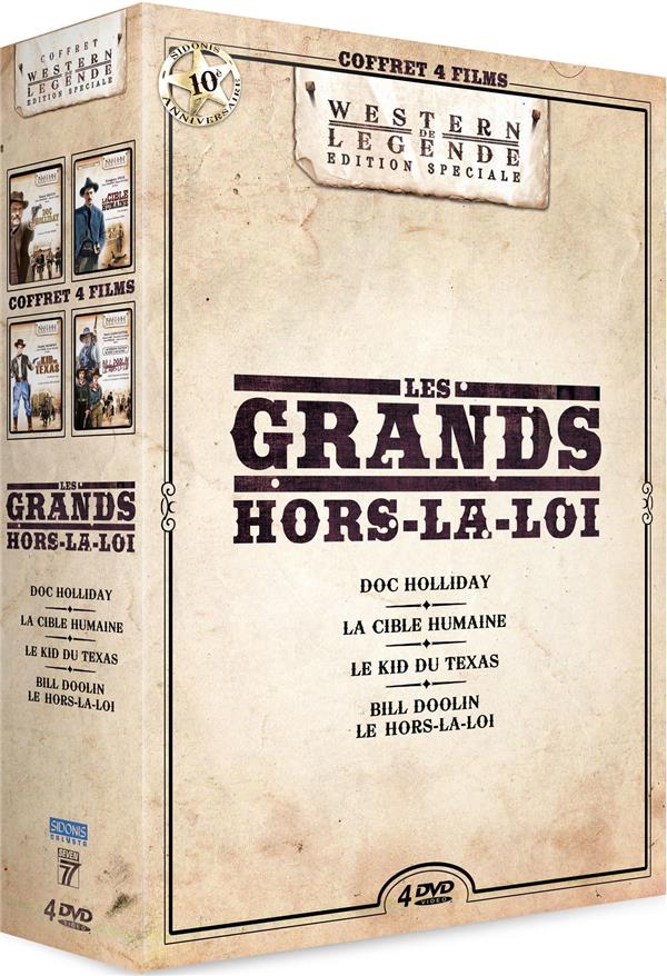 Les Grands hors-la-loi : Doc Holliday + La Cible humaine + Le Kid du Texas + Bill Dollin le Hors-la-loi [DVD] - flash vidéo