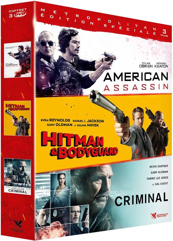 Action 2018 : Hitman & Bodyguard + American Assassin + Criminal [DVD]