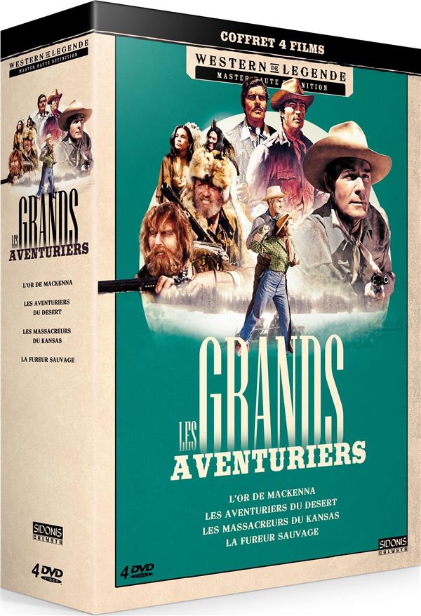 Les Grands Aventuriers - Coffret : L'Or de McKenna + Les Aventuriers du désert + La Fureur sauvage + Les Massacreurs du Kansas [DVD] - flash vidéo