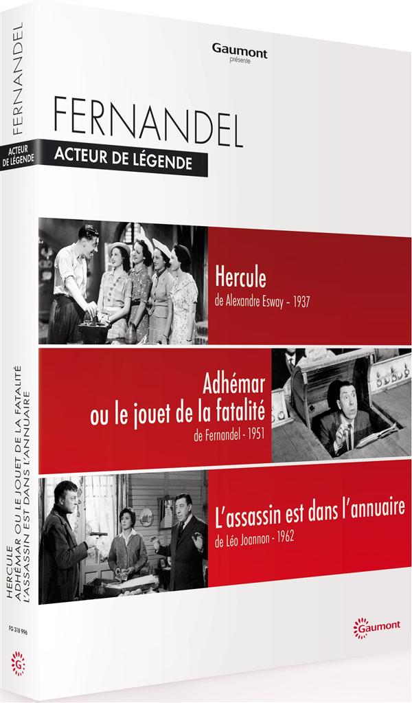 Coffret Fernandel : Adhémar Ou Le Jouet De La Fatalité L'assassin Est Dans L'annuaire Hercule [DVD] - flash vidéo