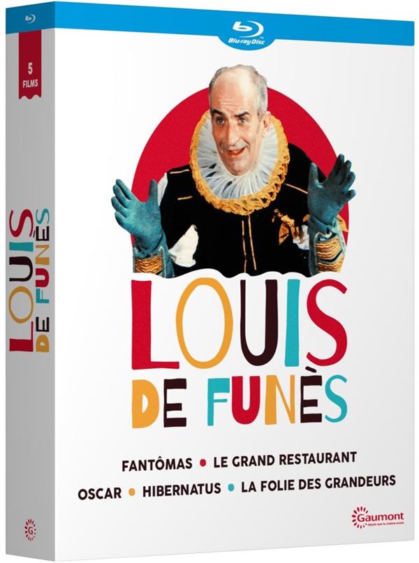 Louis de Funès - 5 films cultes : Fantomas + Le grand restaurant + Oscar + Hibernatus + La folie des grandeurs [Blu-ray] - flash vidéo