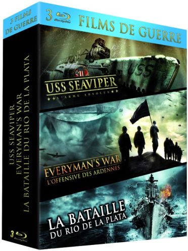 3 films de guerre : USS Seaviper + Everyman's War - L'offensive des Ardennes + La bataille du Rio de la Plata [Blu-ray]