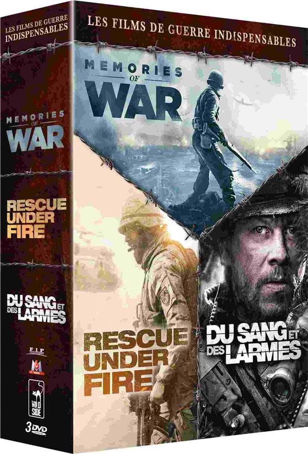 Coffret Guerre 3 Films : Rescue Under Fire Memories Of War Du Sang Et Des Larmes [DVD] - flash vidéo