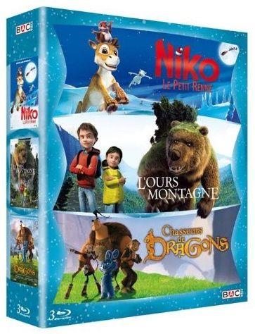 Coffret Aventure : Niko, le petit renne + L'Ours Montagne + Chasseurs de dragons [Blu-ray] - flash vidéo