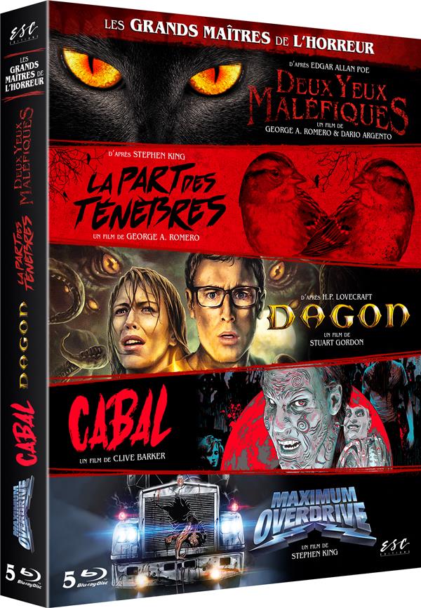 Les Grands maîtres de l'horreur - Coffret : Deux yeux maléfiques + La Part des ténèbres + Dagon + Cabal + Maximum Overdrive [Blu-ray] - flash vidéo
