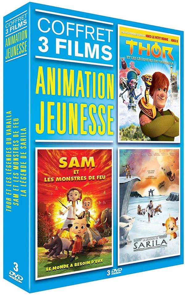 Coffret animation jeunesse 3 films : Thor ; Sam et les monstres de feu ; Sarila [DVD]