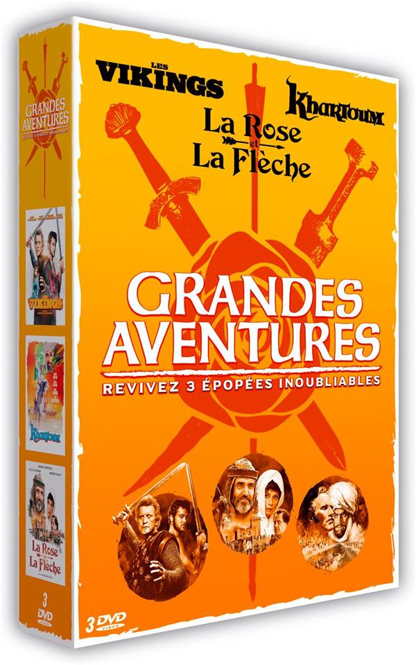 La Grande Aventure : Les Vikings + Khartoum + La Rose et la Flèche [DVD] - flash vidéo