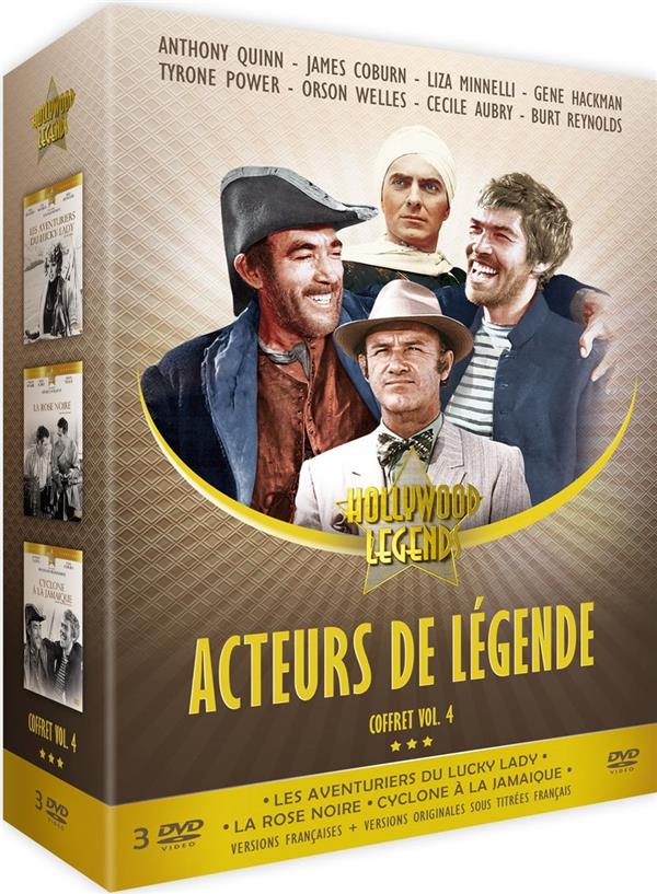 Acteurs de légende Vol. 4 : Les Aventuriers du Lucky Lady + La Rose Noire + Cyclone à la Jamaïque [DVD] - flash vidéo
