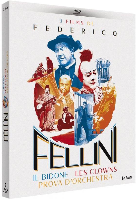 3 films de Federico Fellini : Il Bidone + Les Clowns + Prova d'orchestra [Blu-ray] - flash vidéo